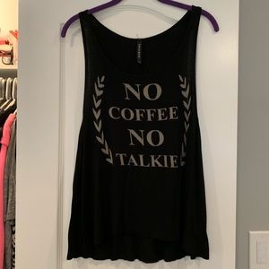 Black coffee tank flowy small